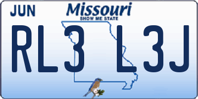 MO license plate RL3L3J