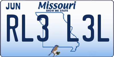 MO license plate RL3L3L