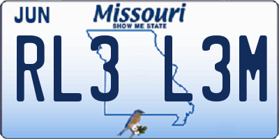 MO license plate RL3L3M