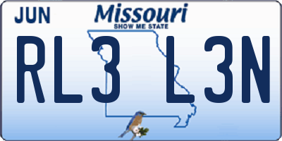 MO license plate RL3L3N