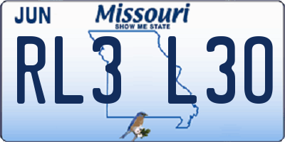 MO license plate RL3L3O