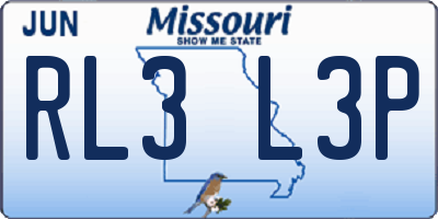MO license plate RL3L3P