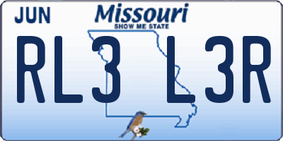 MO license plate RL3L3R