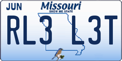MO license plate RL3L3T