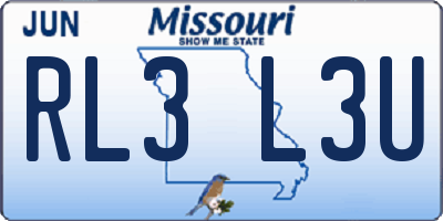 MO license plate RL3L3U