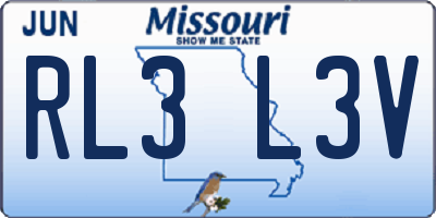 MO license plate RL3L3V