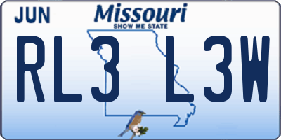 MO license plate RL3L3W