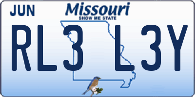 MO license plate RL3L3Y