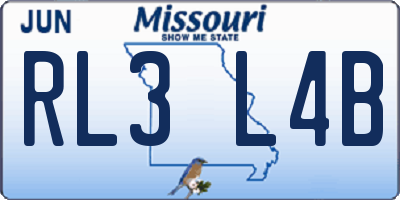 MO license plate RL3L4B