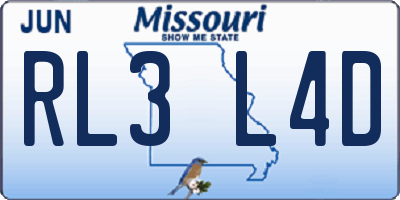 MO license plate RL3L4D