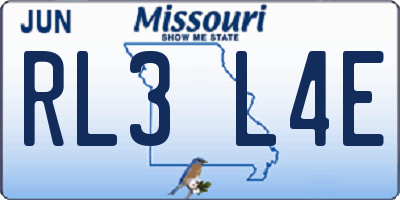 MO license plate RL3L4E