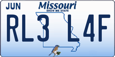 MO license plate RL3L4F
