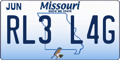 MO license plate RL3L4G