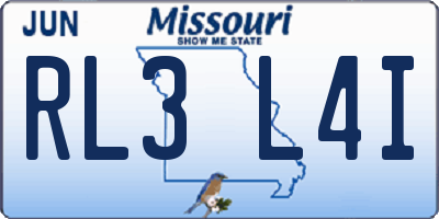MO license plate RL3L4I