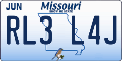 MO license plate RL3L4J