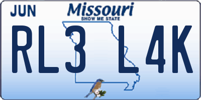 MO license plate RL3L4K