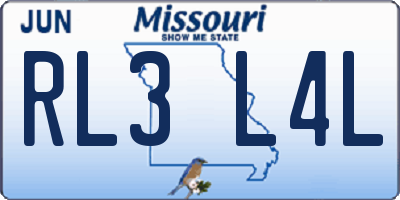 MO license plate RL3L4L