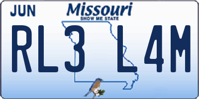 MO license plate RL3L4M