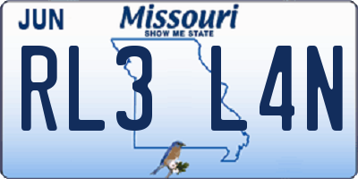 MO license plate RL3L4N