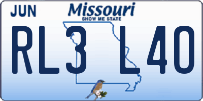 MO license plate RL3L4O