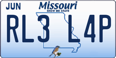 MO license plate RL3L4P