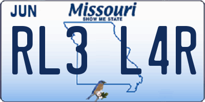 MO license plate RL3L4R