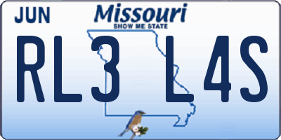 MO license plate RL3L4S
