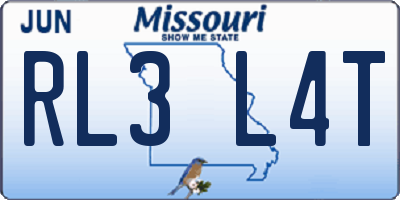 MO license plate RL3L4T