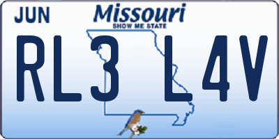 MO license plate RL3L4V