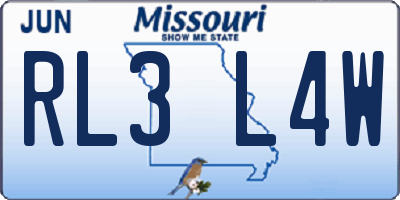 MO license plate RL3L4W