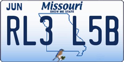 MO license plate RL3L5B