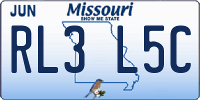 MO license plate RL3L5C
