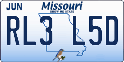 MO license plate RL3L5D