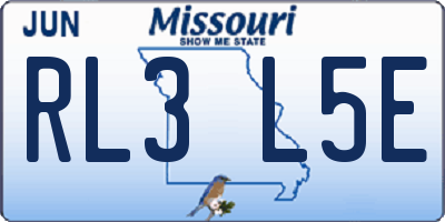 MO license plate RL3L5E