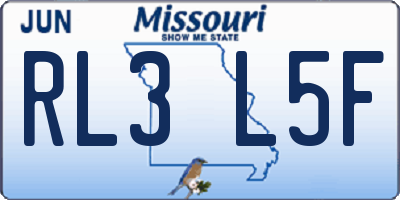 MO license plate RL3L5F