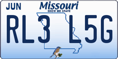MO license plate RL3L5G