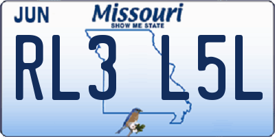 MO license plate RL3L5L