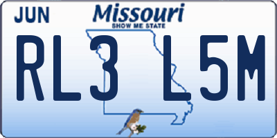 MO license plate RL3L5M
