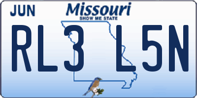 MO license plate RL3L5N