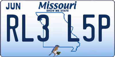MO license plate RL3L5P