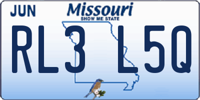 MO license plate RL3L5Q