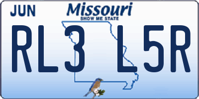 MO license plate RL3L5R