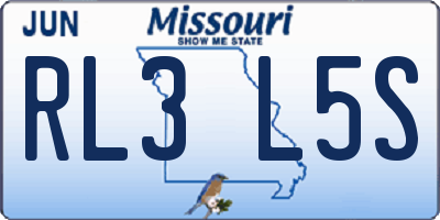 MO license plate RL3L5S