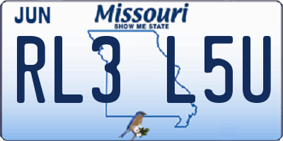MO license plate RL3L5U