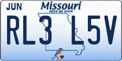 MO license plate RL3L5V
