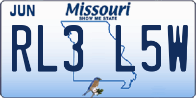 MO license plate RL3L5W