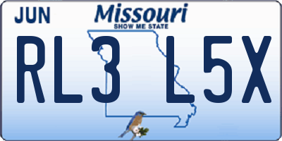 MO license plate RL3L5X