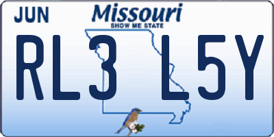 MO license plate RL3L5Y