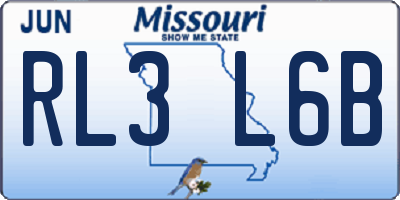MO license plate RL3L6B
