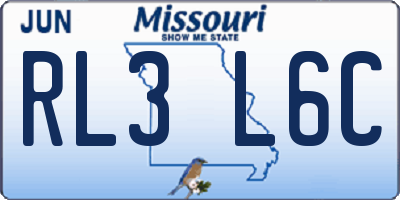 MO license plate RL3L6C